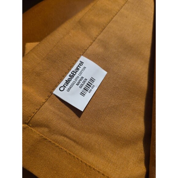 Crate Barrel Napkins Grasscloth Marigold Large Dinner Napkins 21" Set of 4 - Picture 1 of 4